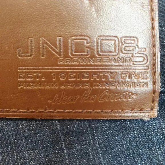 Vintage JNCO 85 Men 30x30 Crown Brand Blue Jeans Straight Leg Embroidered Pocket - Picture 14 of 16
